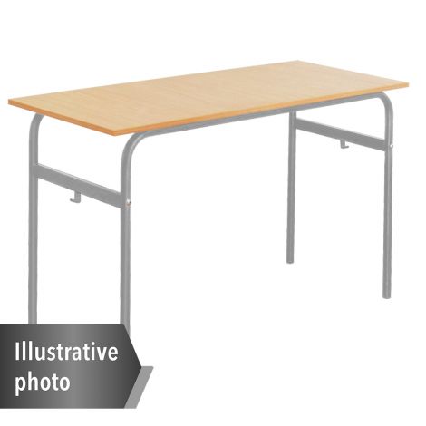 Masa scolara D 130x50 cm, 2 elevi, ajustabila in 3 trepte 64, 71 si 76 cm, blat HPL artar, colturi drepte - imagine 10